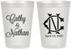 Personalized Wedding 8 oz Frosted Cups - Two Letter Monogram | 807