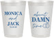 Personalized Wedding 8 oz Frosted Cups - About Damn Time | 809