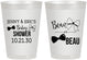 Personalized Baby Shower 8 oz Frosted Cups - Gender Reveal Bow Or Beau | 90004
