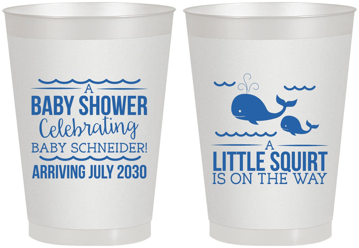 Personalized Baby Shower 8 oz Frosted Cups - Mermaid On Her Way | 90044