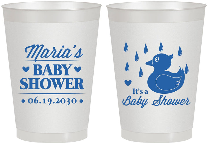 Personalized Baby Shower 8 oz Frosted Cups - Duckling | 90047