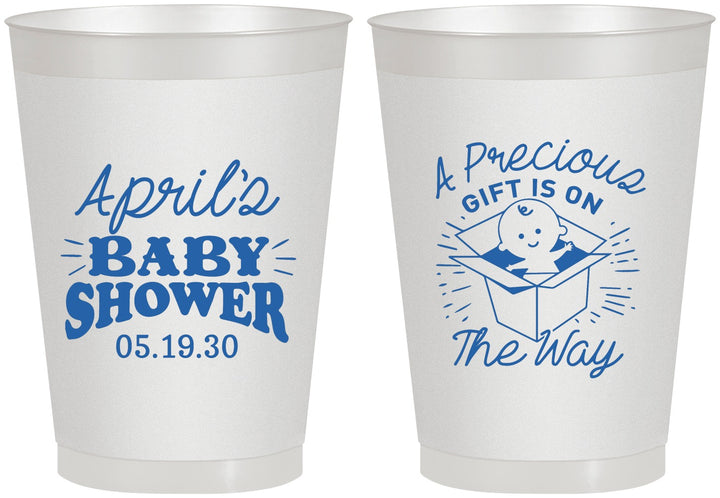 Personalized Baby Shower 8 oz Frosted Cups - Precious Gift | 90057