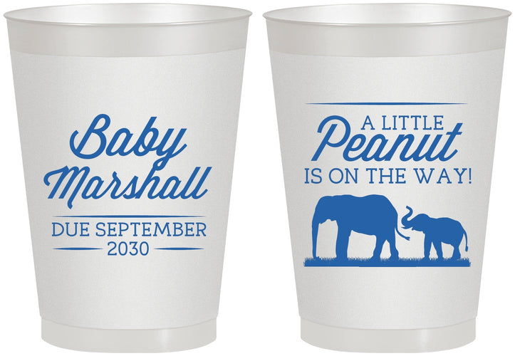 Personalized Baby Shower 8 oz Frosted Cups - Peanut On The Way | 90062