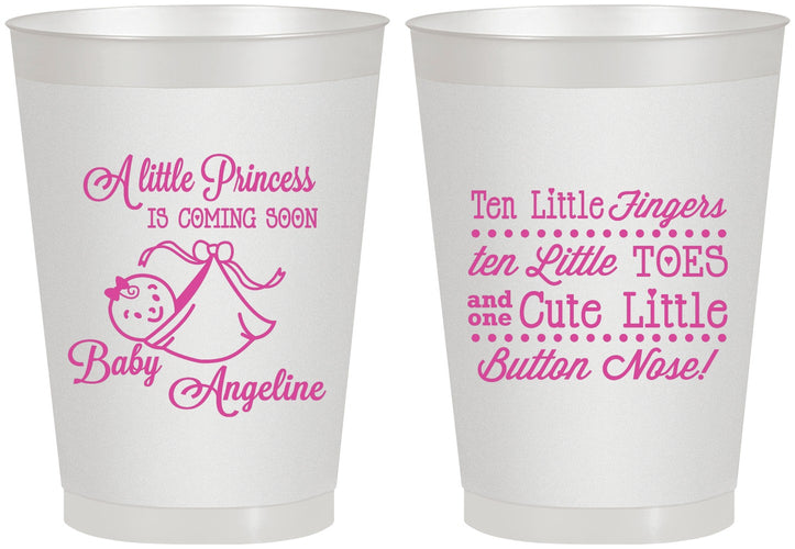 Personalized Baby Shower 8 oz Frosted Cups - Little Princess | 90066