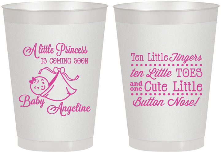 Personalized Baby Shower 8 oz Frosted Cups - Little Princess | 90066