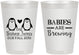 Personalized Baby Shower 8 oz Frosted Cups - Twins Baby Penguins | 90070