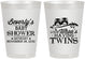 Personalized Baby Shower 8 oz Frosted Cups - Twins Baby Owls | 90074
