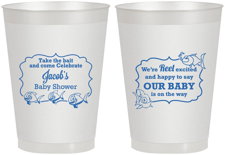 Personalized Baby Shower 8 oz Frosted Cups - Fish | 90075