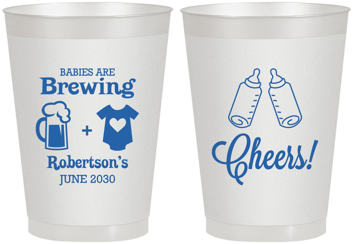 Personalized Baby Shower 8 oz Frosted Cups - Babies Are Brewing | 90080