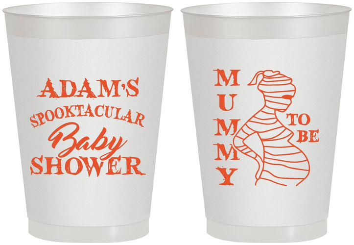 Personalized Baby Shower 8 oz Frosted Cups - Mummy To Be Halloween | 90087