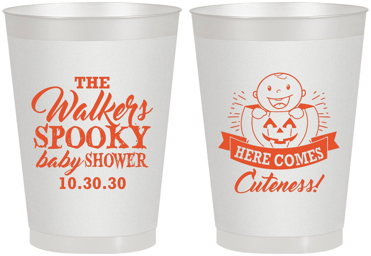 Personalized Baby Shower 8 oz Frosted Cups - Cuteness Halloween | 90089