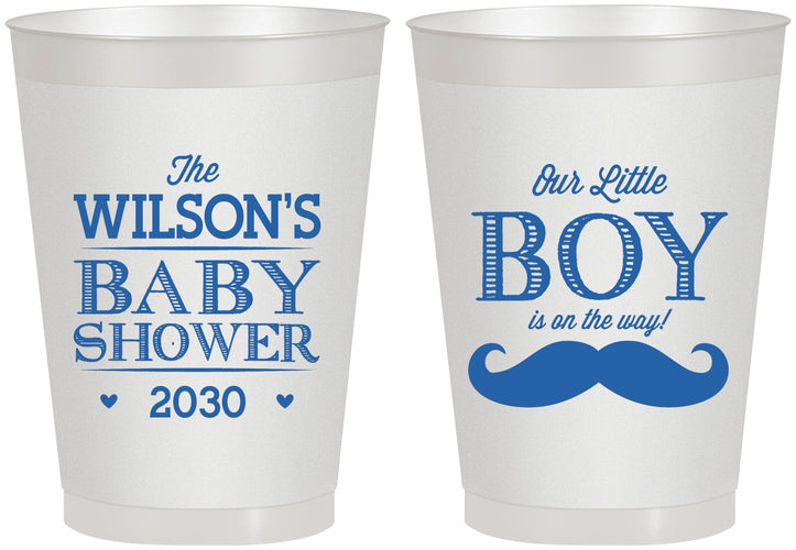 Personalized Baby Shower 8 oz Frosted Cups - Little Boy | 90092