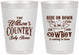Personalized Baby Shower 8 oz Frosted Cups - Cowboy Coming To Town | 90105