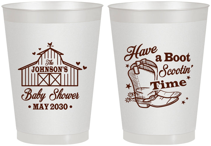 Personalized Baby Shower 8 oz Frosted Cups - Farm Country | 90107