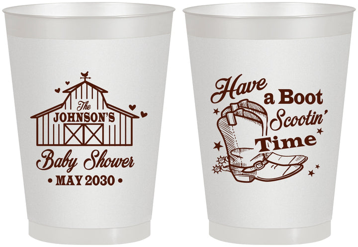 Personalized Baby Shower 8 oz Frosted Cups - Farm Country | 90107