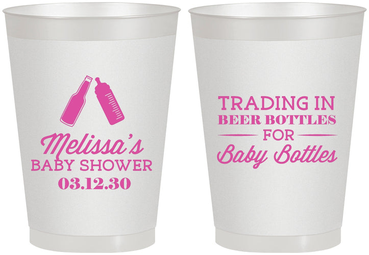 Personalized Baby Shower 8 oz Frosted Cups - Bottles | 90115