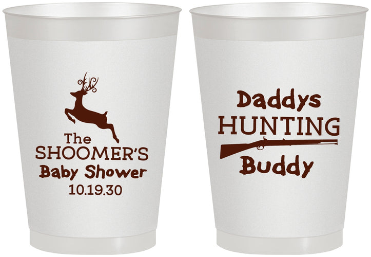 Personalized Baby Shower 8 oz Frosted Cups - Hunting Deer | 90118