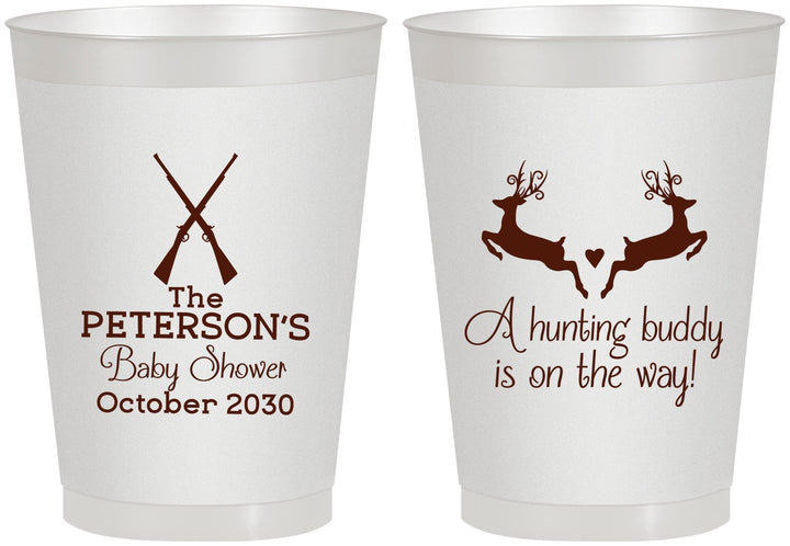 Personalized Baby Shower 8 oz Frosted Cups - Hunting Buddy | 90125