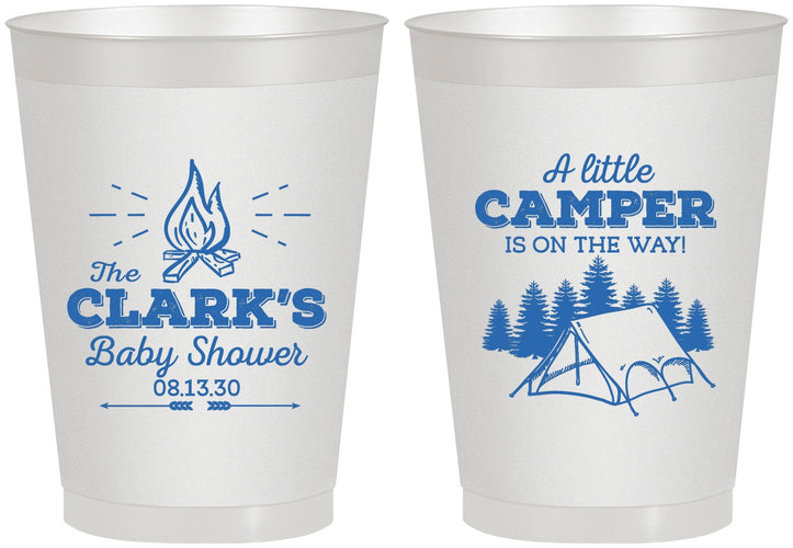 Personalized Baby Shower 8 oz Frosted Cups - Little Camper | 90129