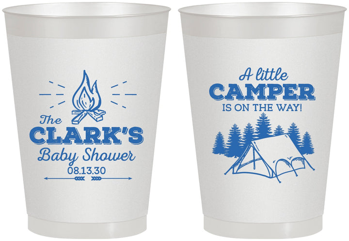 Personalized Baby Shower 8 oz Frosted Cups - Little Camper | 90129