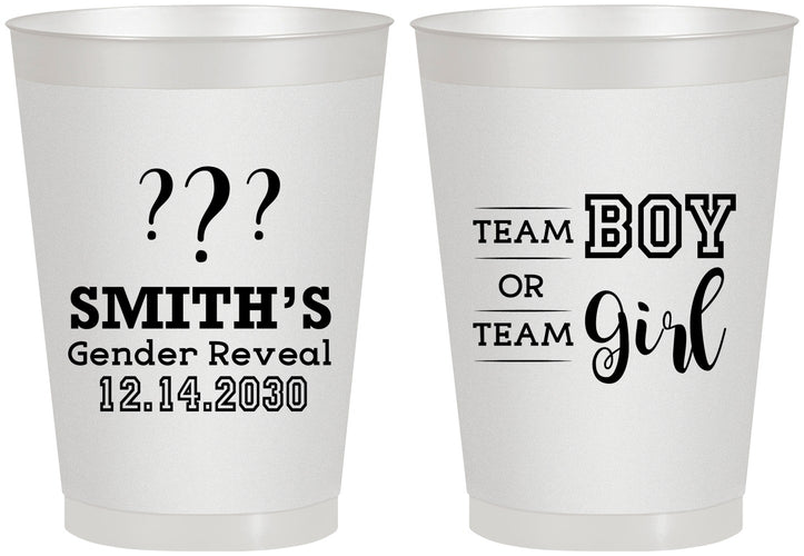 Personalized Baby Shower 8 oz Frosted Cups - Gender Reveal | 90150