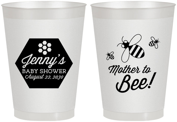 Personalized Baby Shower 8 oz Frosted Cups - Mother To Bee | 90153