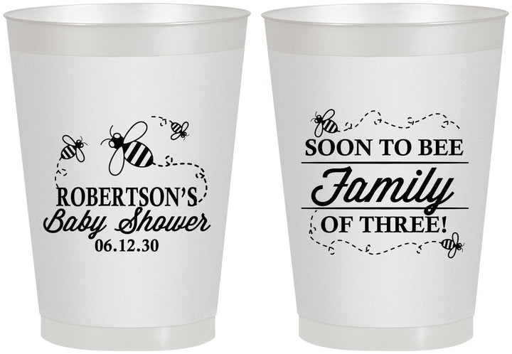 Personalized Baby Shower 8 oz Frosted Cups - Bee Family | 90155