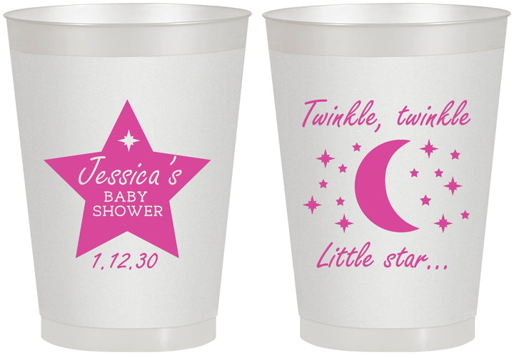 Personalized Baby Shower 8 oz Frosted Cups - Twinkle Twinkle Little Star | 90168