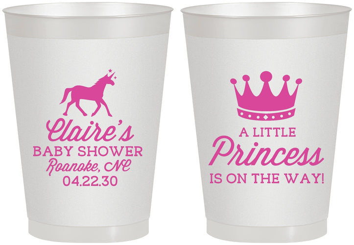 Personalized Baby Shower 8 oz Frosted Cups - Little Princess | 90174