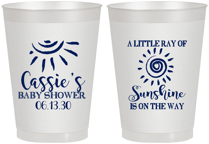 Personalized Baby Shower 8 oz Frosted Cups - Sunshine | 90179
