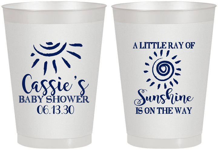 Personalized Baby Shower 8 oz Frosted Cups - Sunshine | 90179