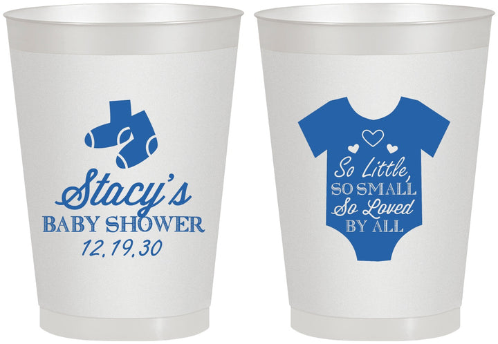 Personalized Baby Shower 8 oz Frosted Cups - Loved By All | 90188