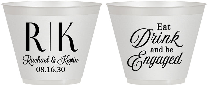 Custom Engagement 9 oz Wine Frosted Cups - Eat Drink Be Engaged | 10000