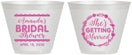 Custom Bridal Shower 9 oz Wine Frosted Cups - She's Getting Married | 100003