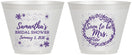 Custom Bridal Shower 9 oz Wine Frosted Cups - Soon To Be Mrs | 100004