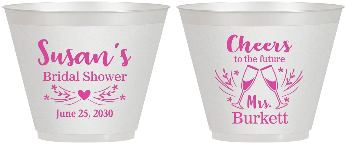 Custom Bridal Shower 9 oz Wine Frosted Cups - Future Mrs | 100005