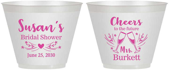 Custom Bridal Shower 9 oz Wine Frosted Cups - Future Mrs | 100005