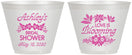 Custom Bridal Shower 9 oz Wine Frosted Cups - Love Is Blooming | 100007