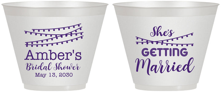 Custom Bridal Shower 9 oz Wine Frosted Cups - She's Getting Married | 100008