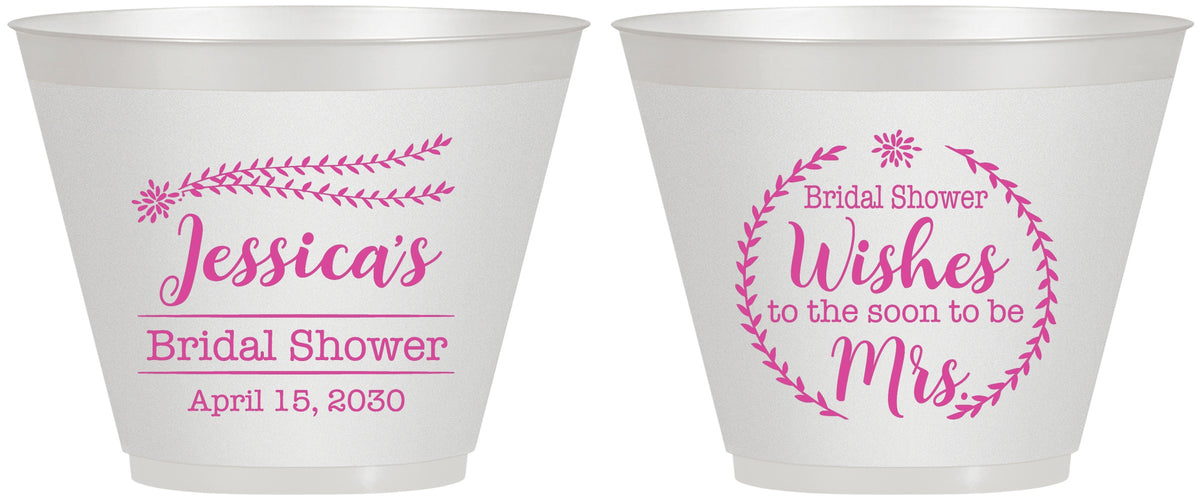 Custom Bridal Shower 9 oz Wine Frosted Cups - Soon To Be Mrs | 100009