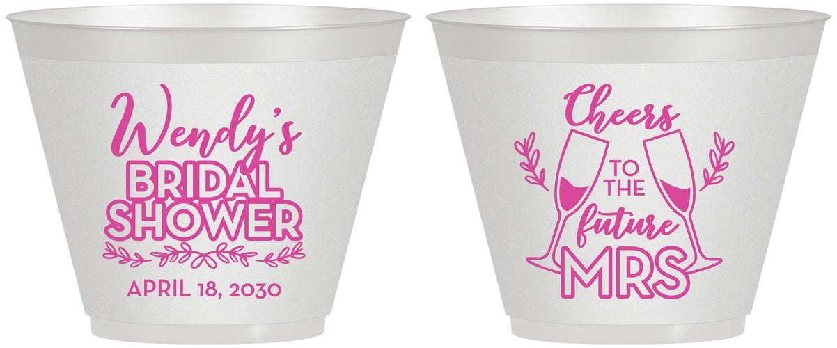 Custom Bridal Shower 9 oz Wine Frosted Cups - Future Mrs | 100011