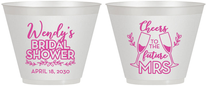Custom Bridal Shower 9 oz Wine Frosted Cups - Future Mrs | 100011