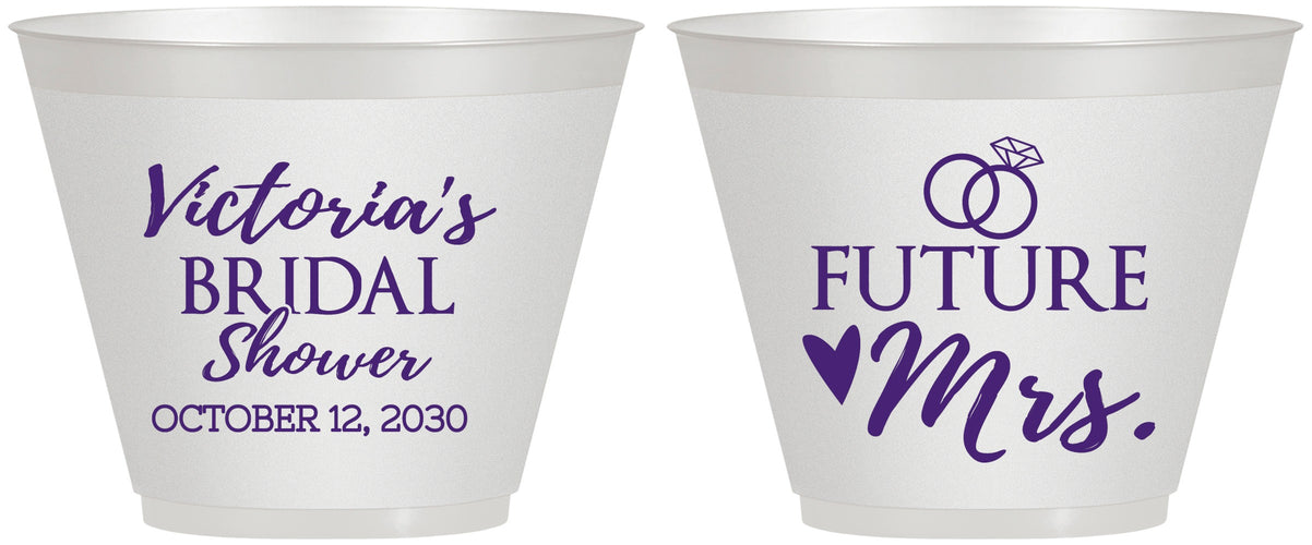 Custom Bridal Shower 9 oz Wine Frosted Cups - Future Mrs | 100012
