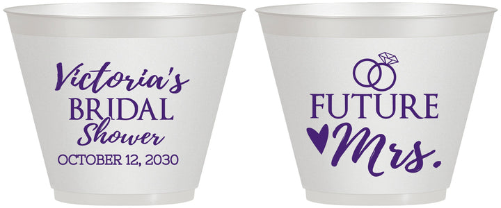 Custom Bridal Shower 9 oz Wine Frosted Cups - Future Mrs | 100012