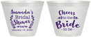 Custom Bridal Shower 9 oz Wine Frosted Cups - Cheers To The Bride | 100014