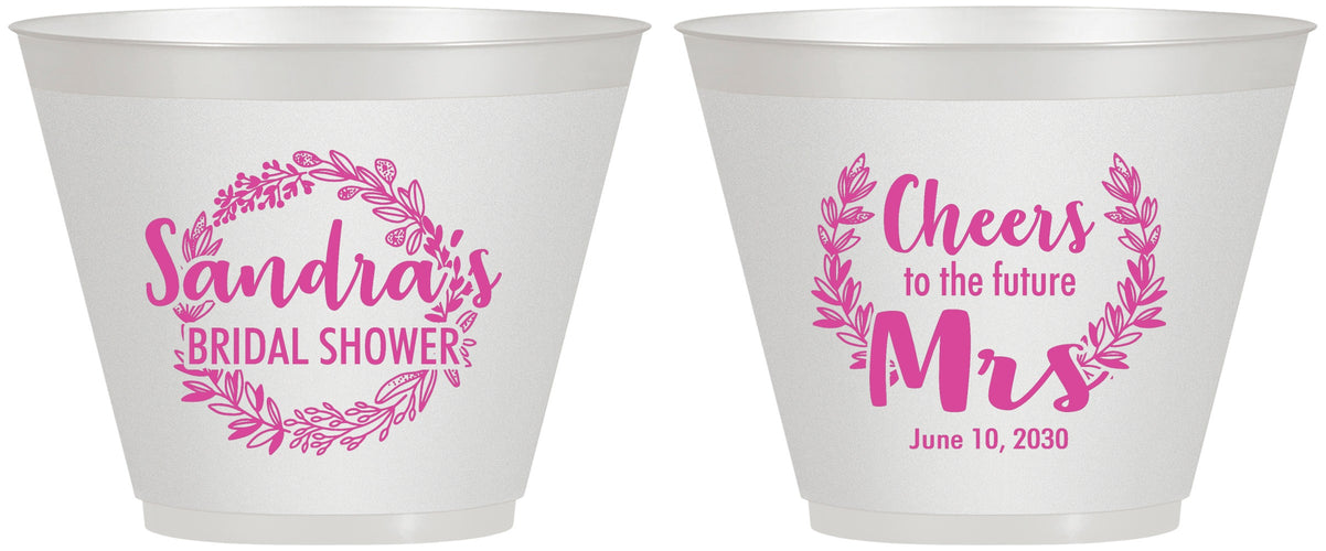 Custom Bridal Shower 9 oz Wine Frosted Cups - Future Mrs | 100015