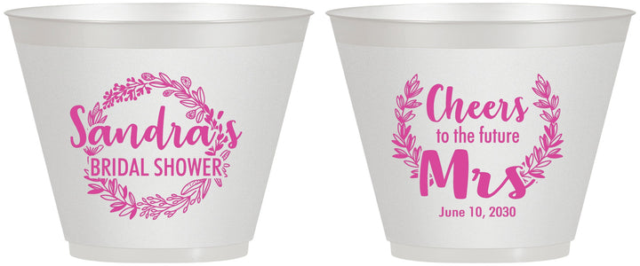 Custom Bridal Shower 9 oz Wine Frosted Cups - Future Mrs | 100015