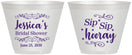 Custom Bridal Shower 9 oz Wine Frosted Cups - Sip Sip Hooray | 100016