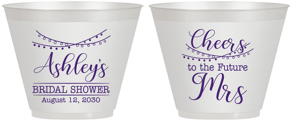 Custom Bridal Shower 9 oz Wine Frosted Cups - Future Mrs | 100018