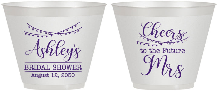 Custom Bridal Shower 9 oz Wine Frosted Cups - Future Mrs | 100018